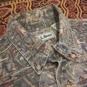 vintage L.L. Bean denim all over print